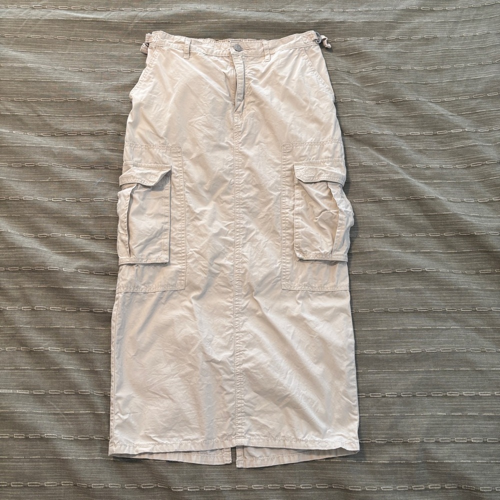 Wild Fable Cream Midi Cargo Skirt